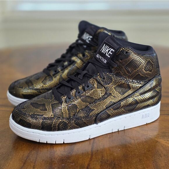 Nike Air Python Premium Black Gold Print Men’s Sneakers Size 10 New 705066-002 main image 13